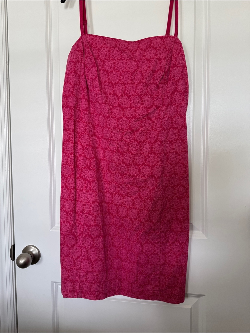 The Limited Fuchsia Patterned Spaghetti-Strap Mini Dress